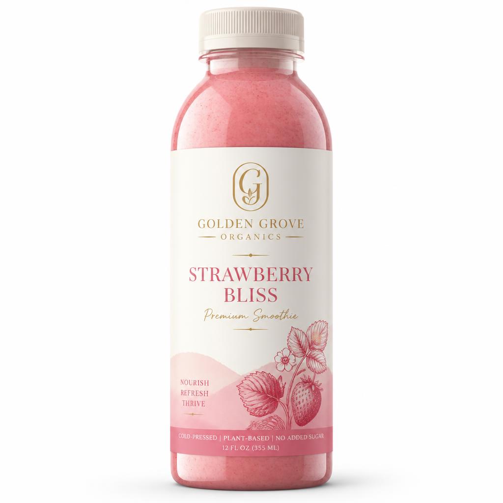 Premium branded smoothie bottle with professional label